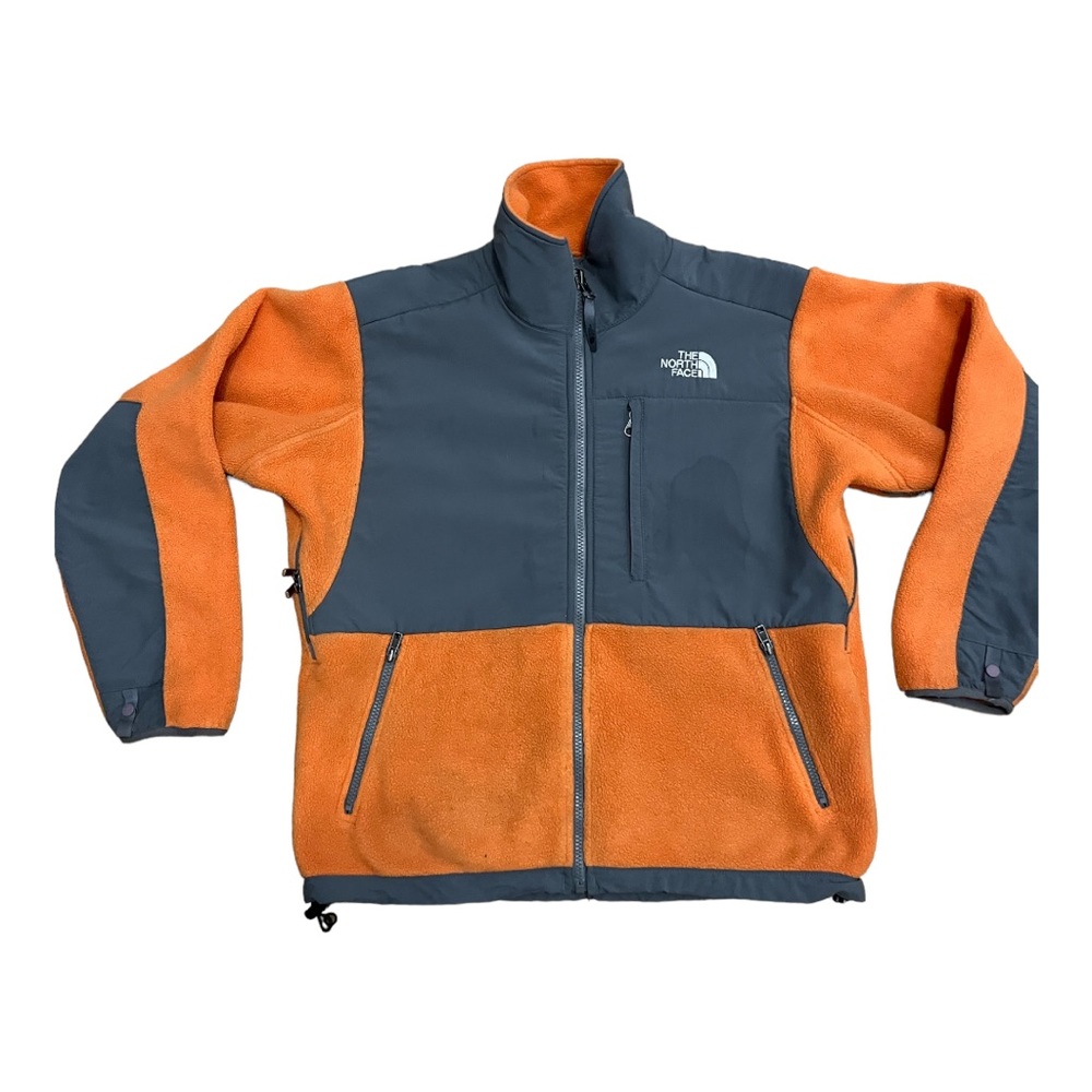 The North Face Denali orange and great fleece jacket. Women’s size small.